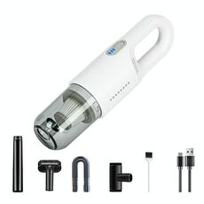 Aspirapolvere portatile ad alta potenza per auto senza fili, colore: bianco 7,4 V