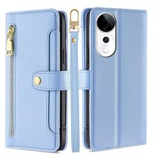 Per vivo S19 Pro Sheep Texture Cross-body Zipper Wallet Custodia in pelle per telefono (blu)