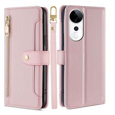 Per vivo S19 Pro Sheep Texture Cross-body Zipper Wallet Custodia in pelle per telefono (rosa)