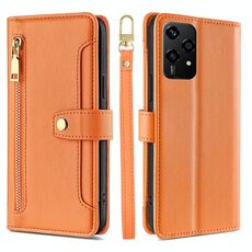 Per Honor 200 Lite 5G Global Sheep Texture Portafoglio con cerniera in pelle Custodia per telefono (arancione)