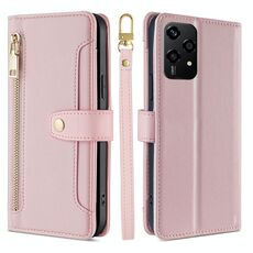Per Honor 200 Lite 5G Global Sheep Texture Portafoglio con cerniera in pelle Custodia per telefono (rosa)