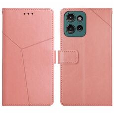 Per Motorola Moto G 5G 2025 HT01 Custodia per telefono in pelle con motivo a forma di Y (rosa)