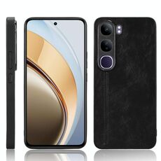 Per vivo V40 Lite 4G / 5G IDN Custodia per telefono con motivo a mucca e cuciture (nero)
