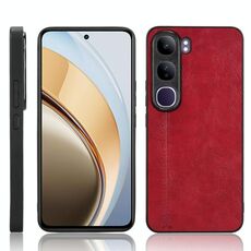 Per vivo V40 Lite 4G / 5G IDN Custodia per telefono con motivo a mucca e cuciture (rosso)