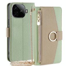 Per vivo iQOO Z9 Turbo Crossbody Litchi Texture Custodia in pelle per telefono (verde)