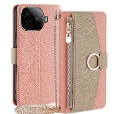 Per vivo iQOO Z9 Turbo Crossbody Litchi Texture Custodia in pelle per telefono (rosa)