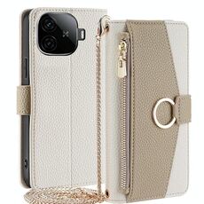 Per vivo iQOO Z9 Turbo Crossbody Litchi Texture Custodia in pelle per telefono (bianco)