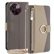 Per vivo V30e 5G Global Crossbody Litchi Texture Custodia in pelle per telefono (grigio)