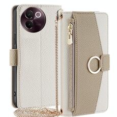 Per vivo V30e 5G Global Crossbody Litchi Texture Custodia in pelle per telefono (bianco)
