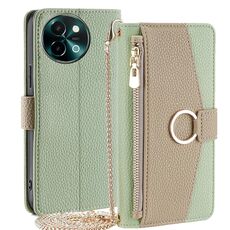Per vivo Y38 5G / T3x Global Crossbody Custodia per telefono in pelle con trama litchi (verde)