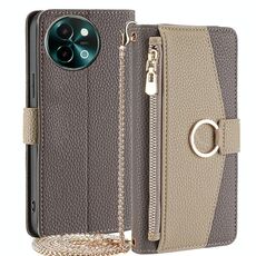 Per vivo Y38 5G / T3x Global Crossbody Custodia per telefono in pelle con texture Litchi (grigio)