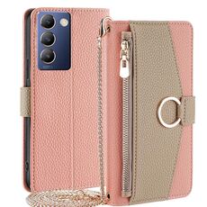 Per vivo Y100 5G IDN Crossbody Litchi Texture Custodia in pelle per telefono (rosa)