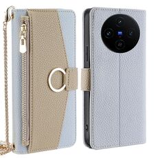 Per vivo X100s Crossbody Litchi Texture Custodia in pelle per telefono (blu)