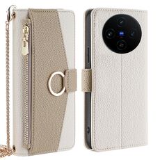 Per vivo X100s Crossbody Litchi Texture Custodia in pelle per telefono (bianco)
