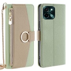 Per vivo Y28 4G Custodia a tracolla in pelle con trama litchi (verde)