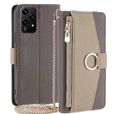 Per Honor 200 Lite 5G Global Crossbody Litchi Texture Custodia in pelle per telefono (grigio)