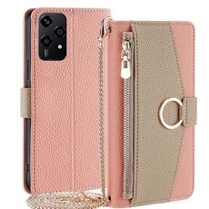 Per Honor 200 Lite 5G Global Crossbody Litchi Texture Custodia in pelle per telefono (rosa)