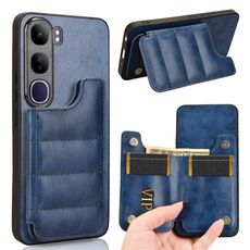 Per vivo V40 Lite 4G / 5G IDN Custodia per telefono con motivo a mucca e carta da cucire (blu)