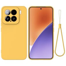 Per Xiaomi 15 Custodia per telefono antiurto in silicone liquido a tinta unita con copertura completa (giallo)
