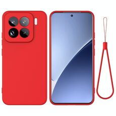 Per Xiaomi 15 Pro Custodia per telefono antiurto in silicone liquido a tinta unita con copertura completa (rosso)