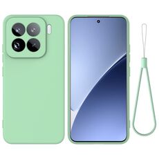 Per Xiaomi 15 Pro Custodia per telefono antiurto in silicone liquido a tinta unita con copertura totale (verde)