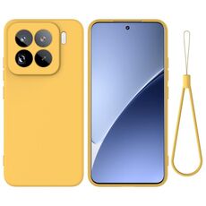 Per Xiaomi 15 Pro Custodia per telefono antiurto in silicone liquido a tinta unita con copertura completa (giallo)
