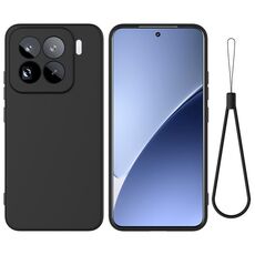 Per Xiaomi 15 Pro Custodia per telefono antiurto in silicone liquido a tinta unita con copertura totale (nero)