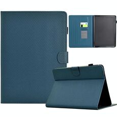 Per Amazon Kindle Paperwhite 12a generazione 2024 Custodia in pelle per tablet intelligente con trama in fibra di colore solido (blu reale)