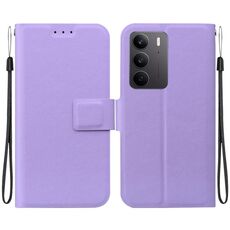 Per Realme C75 Custodia per telefono in pelle con fibbia magnetica ultra sottile (viola)