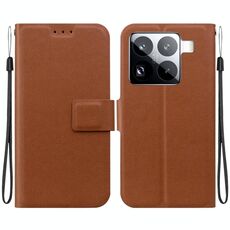 Per Xiaomi 15 Pro Custodia per telefono in pelle con fibbia magnetica ultra sottile (marrone)