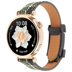 Cinturino per orologio in pelle con fibbia magnetica sottile universale da 18 mm (verde)