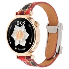 Cinturino per orologio in pelle con fibbia magnetica sottile universale da 18 mm (rosso)