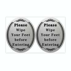 Si prega di pulire i piedi prima di entrare nel muro Adesivi impermeabili promemoria per porte (20x12 cm)
