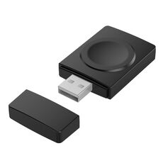 S02 per Apple Watch Series Caricabatterie wireless magnetico USB con funzione di lettore di schede (nero)
