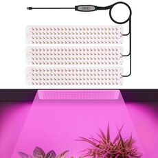 Pannello USB da 5 V, luce per piante, temporizzazione intelligente, LED per la crescita delle piante, dimensioni: 3 teste (luce rosa e viola)