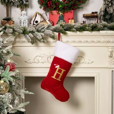 Forniture per decorazioni natalizie in velluto con alfabeto, fai da te, regalo, stile: H