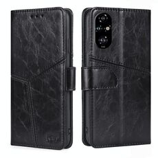 Per Honor 200 Pro 5G Custodia in pelle con cuciture geometriche (nero)