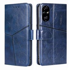 Per Honor 200 Pro 5G Custodia in pelle con cuciture geometriche (blu)