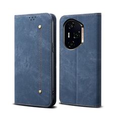 Custodia per telefono in pelle Flip Texture Denim Ultra Honor 300 (blu)