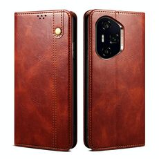 Custodia per telefono in pelle con texture Crazy Horse Oil Wax per Honor 300 Ultra 5G (marrone)