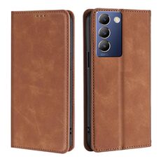Per vivo Y100 5G IDN Custodia magnetica in pelle Skin Feel (marrone chiaro)