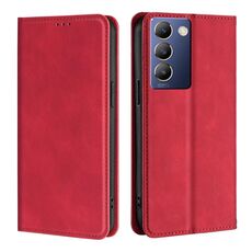 Per vivo Y100 5G IDN Custodia per telefono in pelle magnetica Skin Feel (rosso)