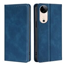 Per vivo S19 Custodia per telefono in pelle magnetica Skin Feel (blu)