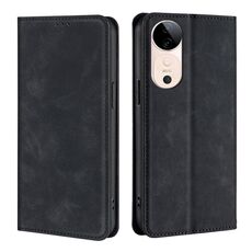 Per vivo S19 Custodia per telefono in pelle magnetica Skin Feel (nero)