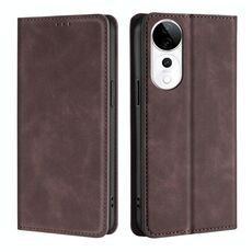 Per vivo S19 Pro Custodia per telefono in pelle magnetica Skin Feel (marrone scuro)