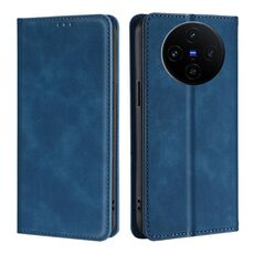 Per vivo X100s Custodia per telefono in pelle magnetica Skin Feel (blu)