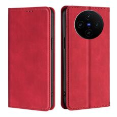Per vivo X100s Custodia per telefono in pelle magnetica Skin Feel (rosso)