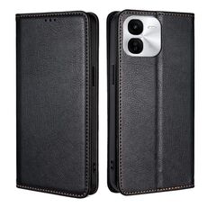 Per vivo iQOO Z9x 5G Gloss Oil Solid Color Magnetic Leather Phone Case (Nero)