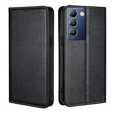 Per vivo Y100 5G IDN Gloss Oil Solid Color Magnetic Leather Phone Case (Nero)