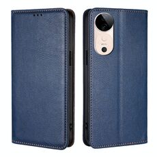 Per vivo S19 Gloss Oil Solid Color Magnetic Leather Phone Case (Blu)
